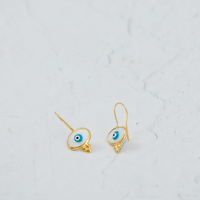 White Evil Eye Earrings