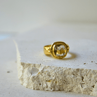 Green Amethyst Gold Ring
