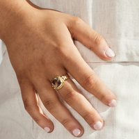 Green Amethyst Gold Ring