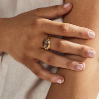 Green Amethyst Gold Ring