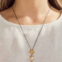 Quartz Gold Pendant Necklace