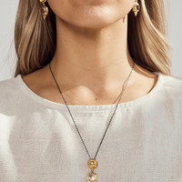 Quartz Gold Pendant Necklace