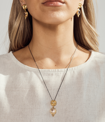 Quartz Gold Pendant Necklace