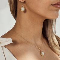 Moonstone & Ruby Earrings