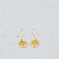 Gold Tree Earrings