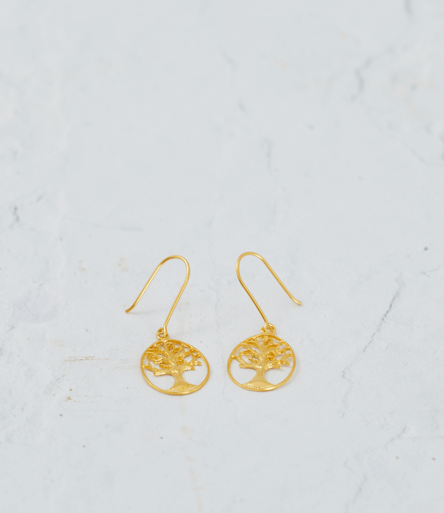 Gold Tree Earrings