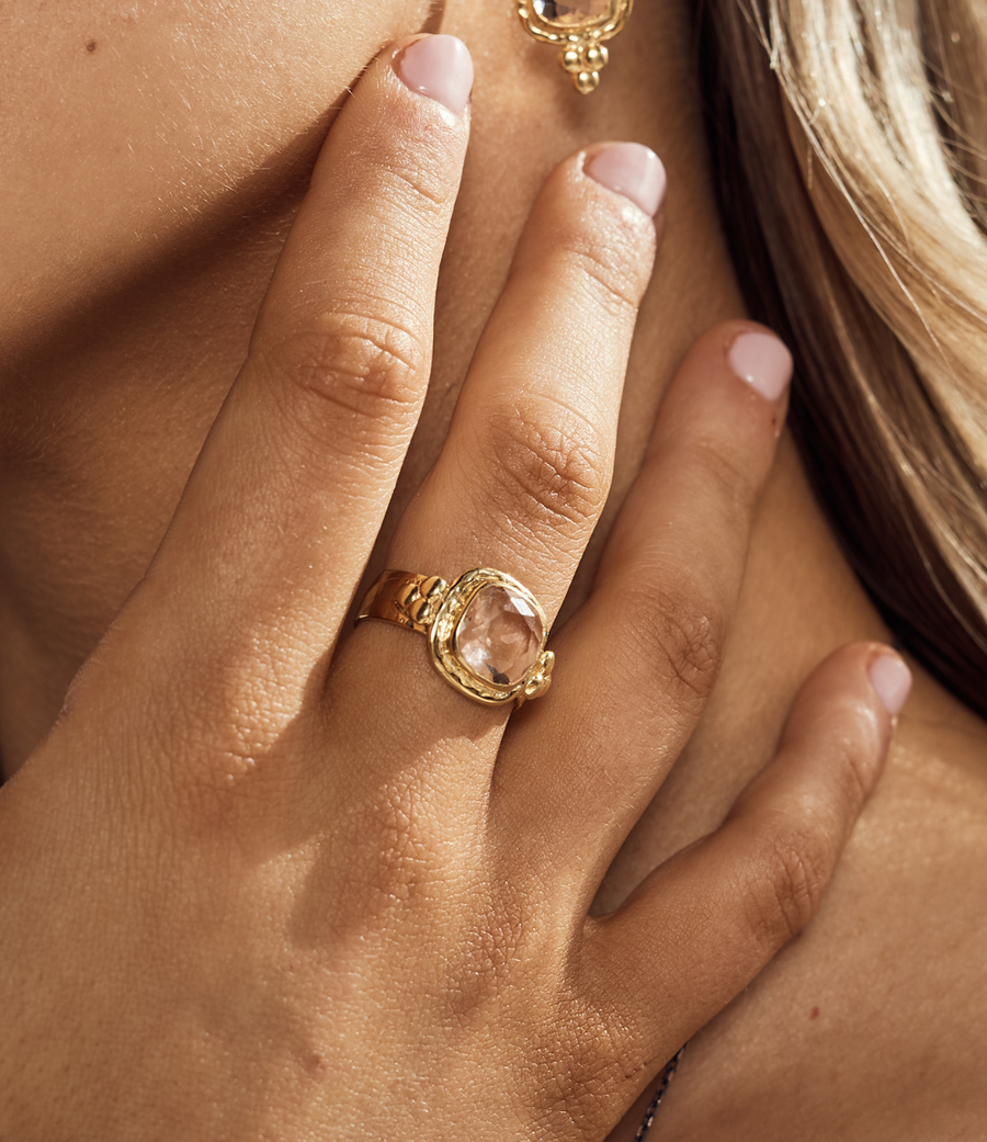 Quartz Gold Ring