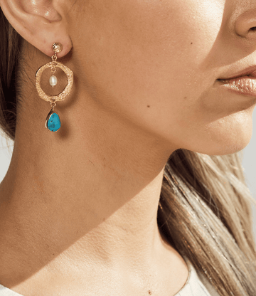 Turquoise Sphere Drop Earrings