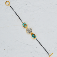 Coin & Turquoise stone bracelet