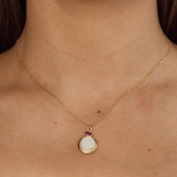 Moonstone & Ruby Necklace