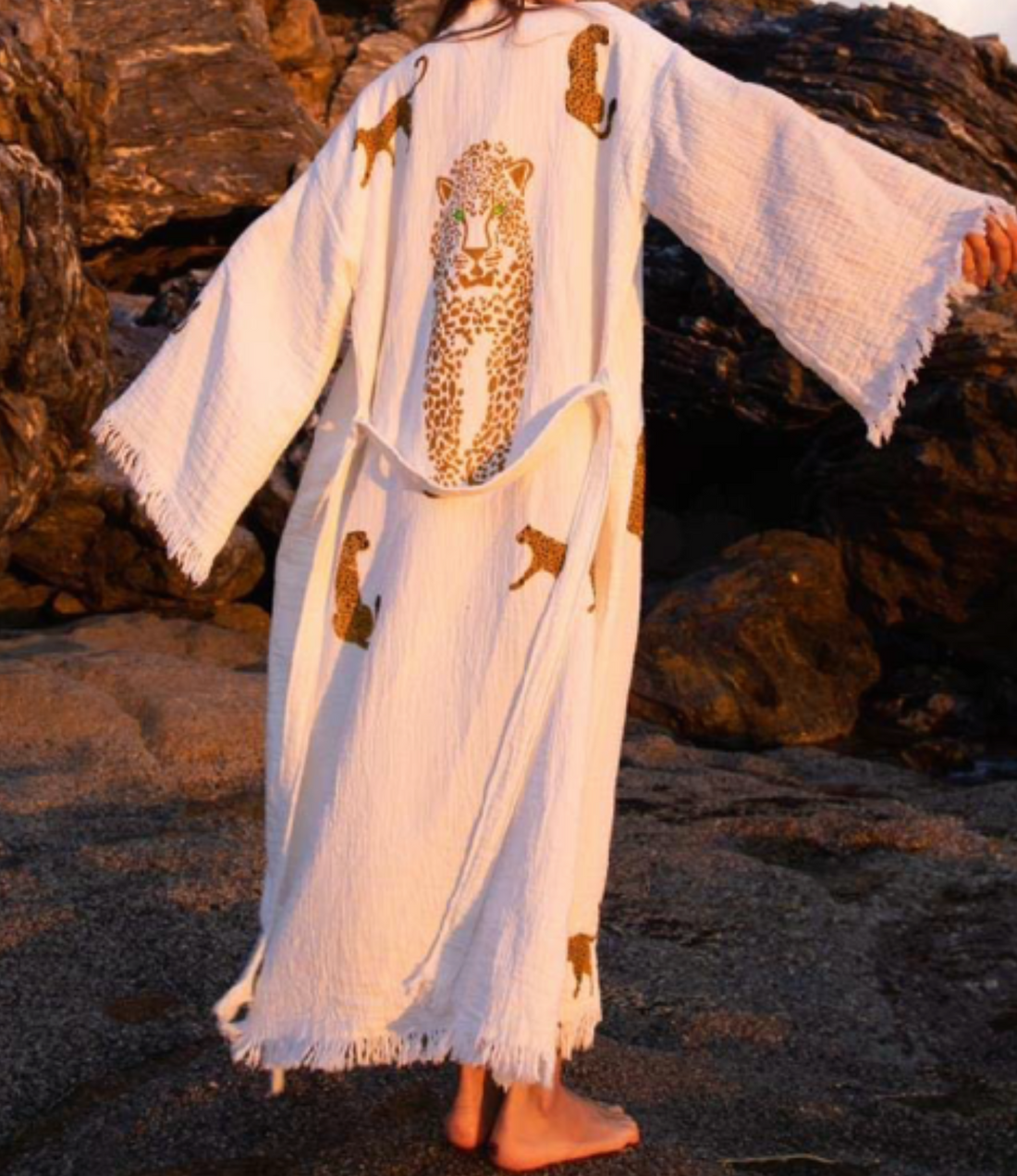 Cheetah Kaftan Robe