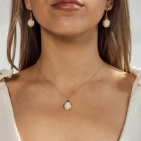 Moonstone & Ruby Earrings