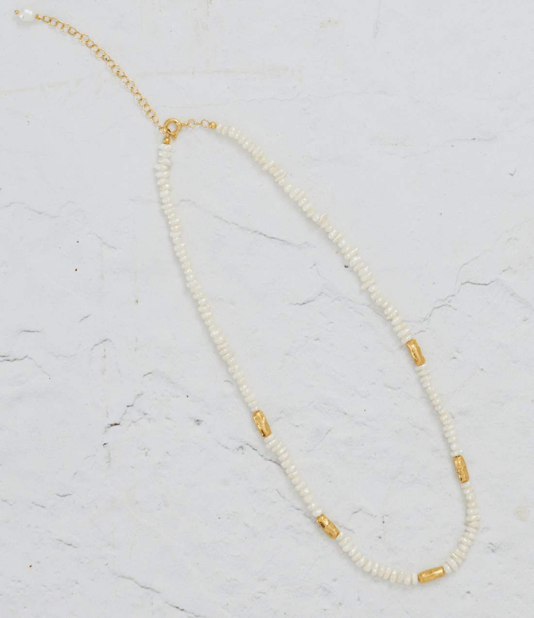 Pearl & Gold Beaded Necklace