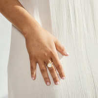 Moonstone & Ruby Ring