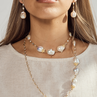 Artemis Ocean Baroque Pearl & Crystal Necklace