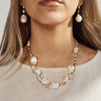 Artemis Ocean Baroque Pearl & Crystal Necklace