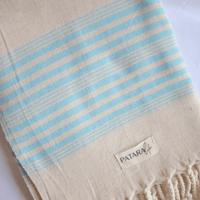 "Kas" Linen/Cotton peshtemal light blue stripe