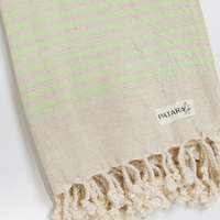 "Kas" Linen/Cotton peshtemal in light green stripe