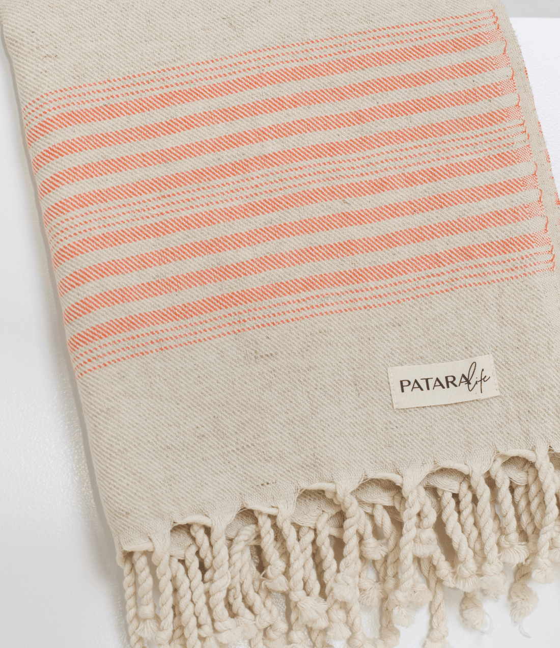 "Kas" Linen/Cotton peshtemal in Orange stripe